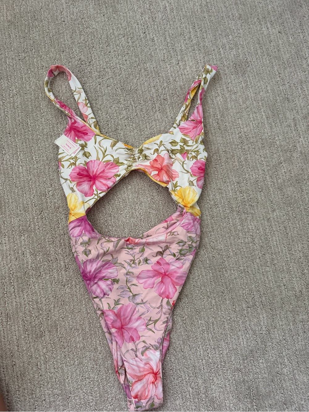 LoveShackFancy One-Piece with Pink Floral Print